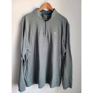 Rhoback Golf  Quarter Zip Green Herringbone Pullover Logo
